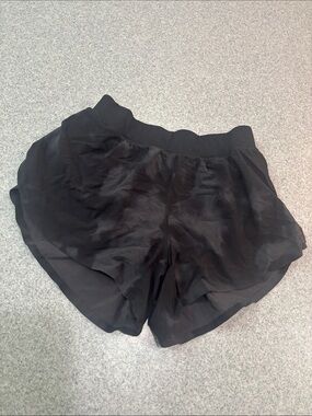 Black and Gray Women’s Layered Running Shorts